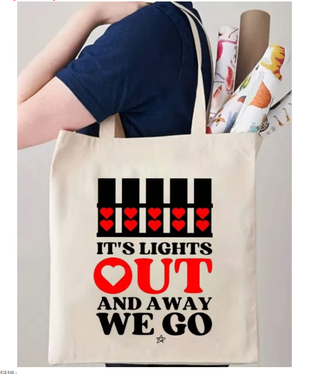 Casual Canvas Tote Bag with Formula Pattern (One)